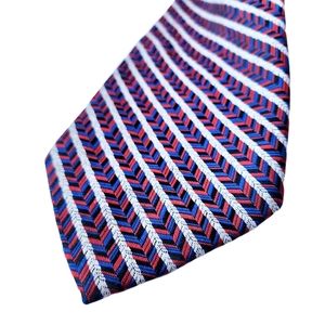 Vintage Velducci Red,Blue, Black,Gray Striped Neck Tie W: 4"